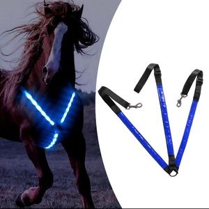 BLUE LED Lights Breastcollar for Horses-Night Rides-Safety-Night Competition
